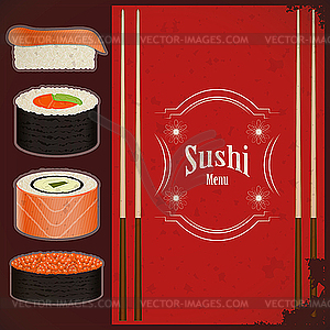 Vintage Sushi Menu - vector image