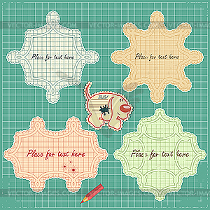 Vintage labels set - royalty-free vector clipart