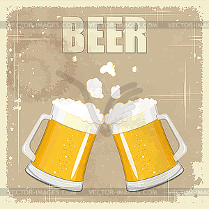 Vintage postcard, cover menu - Beer - vector image
