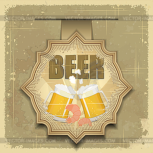 Старинные открытки, обложки меню - пиво, пиво закуски - изображение в векторе