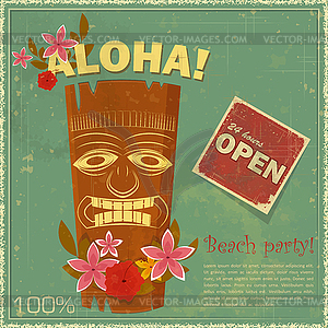 Vintage Hawaiian postcard - vector clipart