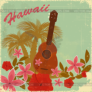 Vintage Hawaiian postcard - vector image