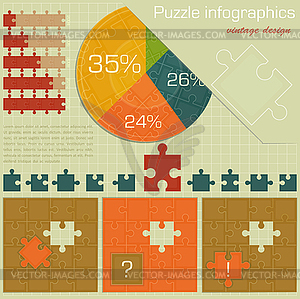 Puzzle infographics set - vector clipart