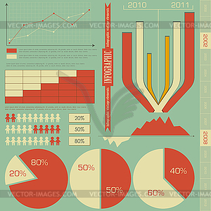 Retro elements for infographics - vector image