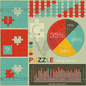 Elements of puzzle for infographic - vector image