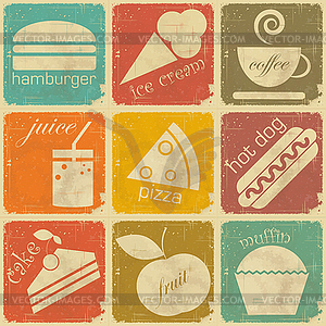 Set of vintage food labels - vector clipart