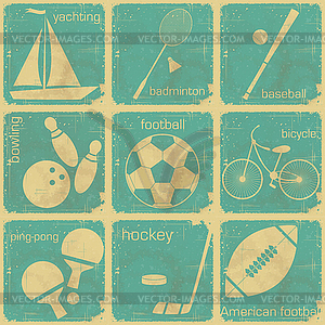 Set of vintage sport labels - vector image
