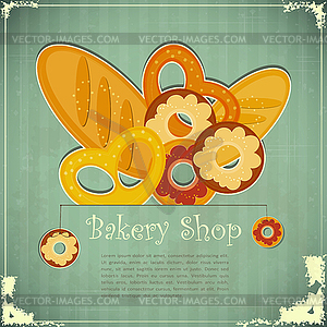 Vintage card for Bakery Shop - vector image