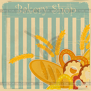 Vintage cover menu for Bakery - vector image