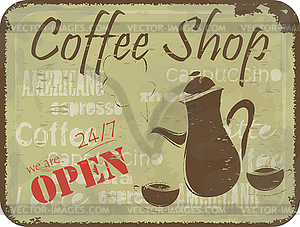 Grunge sign pattern for coffee shop - vector image