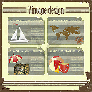 Travel card in grunge style - vector clip art