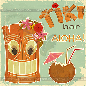 Vintage Hawaiian postcard - vector image