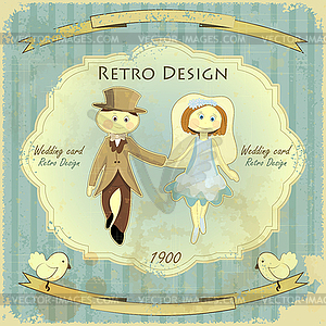 Vintage Wedding Card - vector clipart