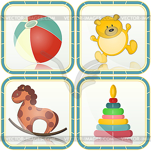 Baby toys icons - vector image