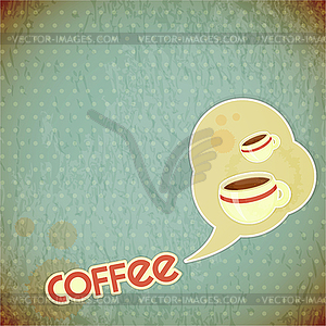 Coffee cups and lettering Coffee - vector clip art