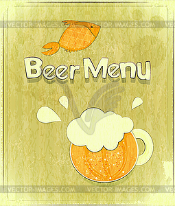 Retro Design Cover of Beer Menu - vector clip art