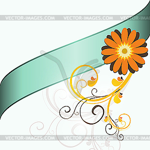 Floral light blue background - vector clipart