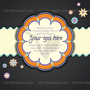 Scrap vintage template with flower - vector clipart