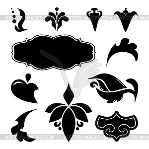 Floral design elements - vector clipart