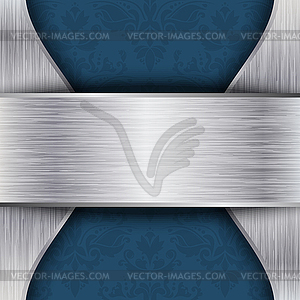 Silver and blue template with place for text - vector image