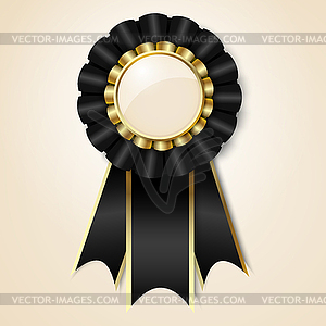 Black prize ribbon - vector clipart