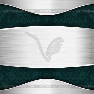 Silver and blue-green template - vector image