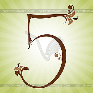 Floral number - vector clip art