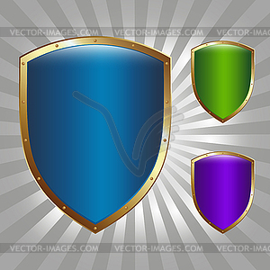 Set of three shields - vector clipart / vector image