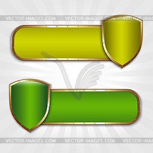 Shield banners - vector image