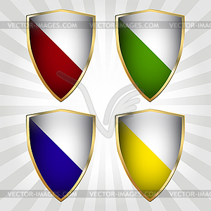 Set of four shields - vector clipart