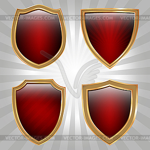 Shield set - royalty-free vector clipart