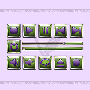 Media player elements - vector clipart