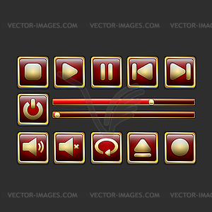 Media player elements - vector clipart