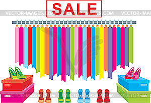 Clothes and footwear sale - vector clip art