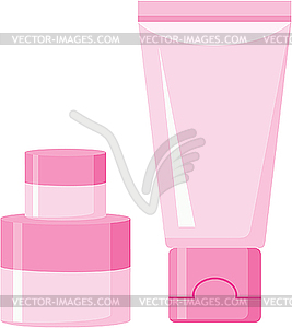 Cosmetic plastic containers - vector clipart