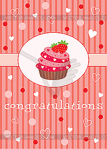 Card with cupcake - vector image