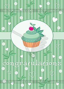 Card with cupcake - vector clip art