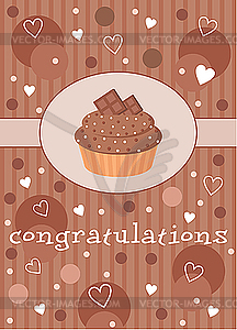 Card with cupcake - vector clipart