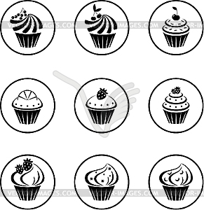 Cupcakes set - vector clip art