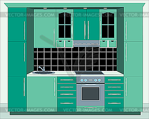 Kitchen furniture. Interior - stock vector clipart