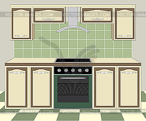 Kitchen furniture. Interior - vector clipart