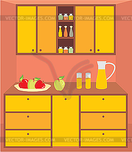 Kitchen furniture. Interior. - vector clipart