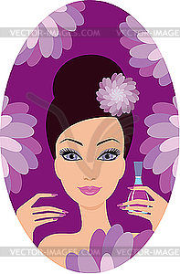 Beautiful woman with nail polish - royalty-free vector image