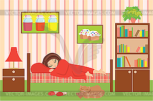 Woman sleeps - vector image