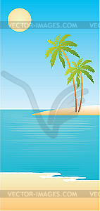 Tropical beach with palm trees - vector image