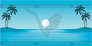 Tropical beach with palm trees - royalty-free vector image