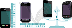 Comparative characteristics of phones. - vector clipart