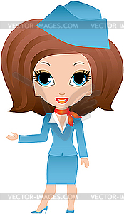 Stewardess cartoon - vector image