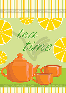 Menu Card - Tea service - vector image