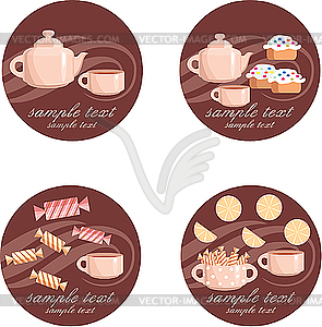 Чайные наборы - иллюстрация в векторе